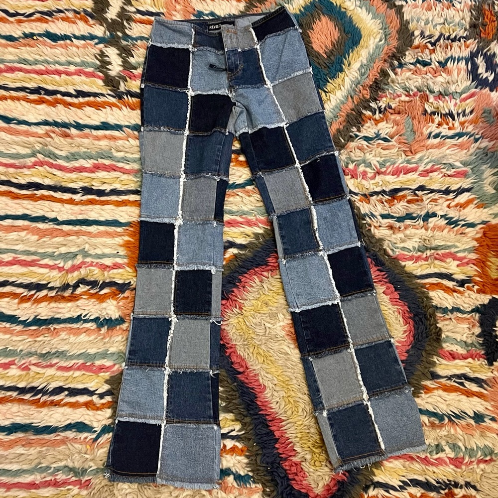 Vintage 90s Patchwork Y2K Lowrise Jeans